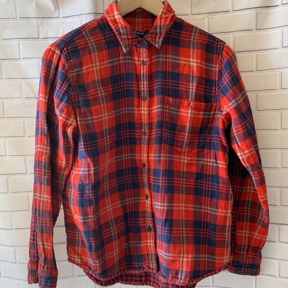 Madewell Plaid Flannel Long Sleeve‎ Shirt Size S